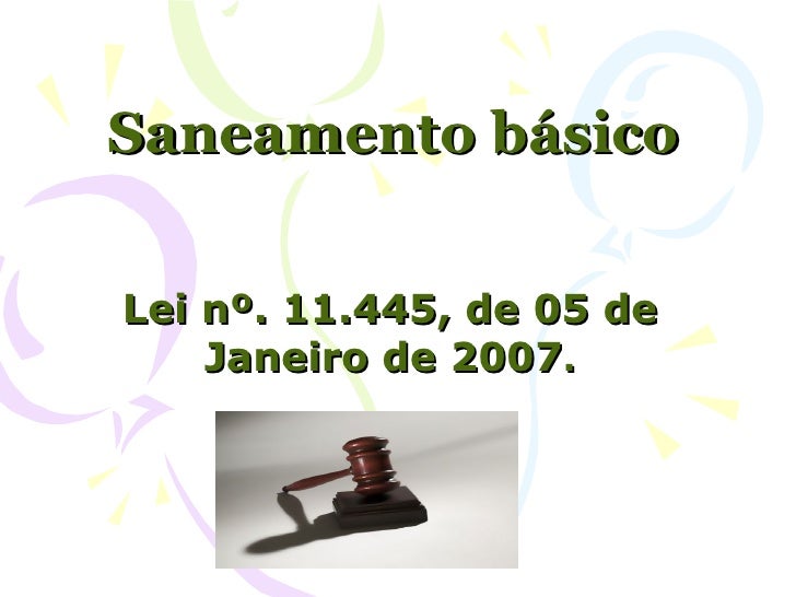 lei de saneamento 11445